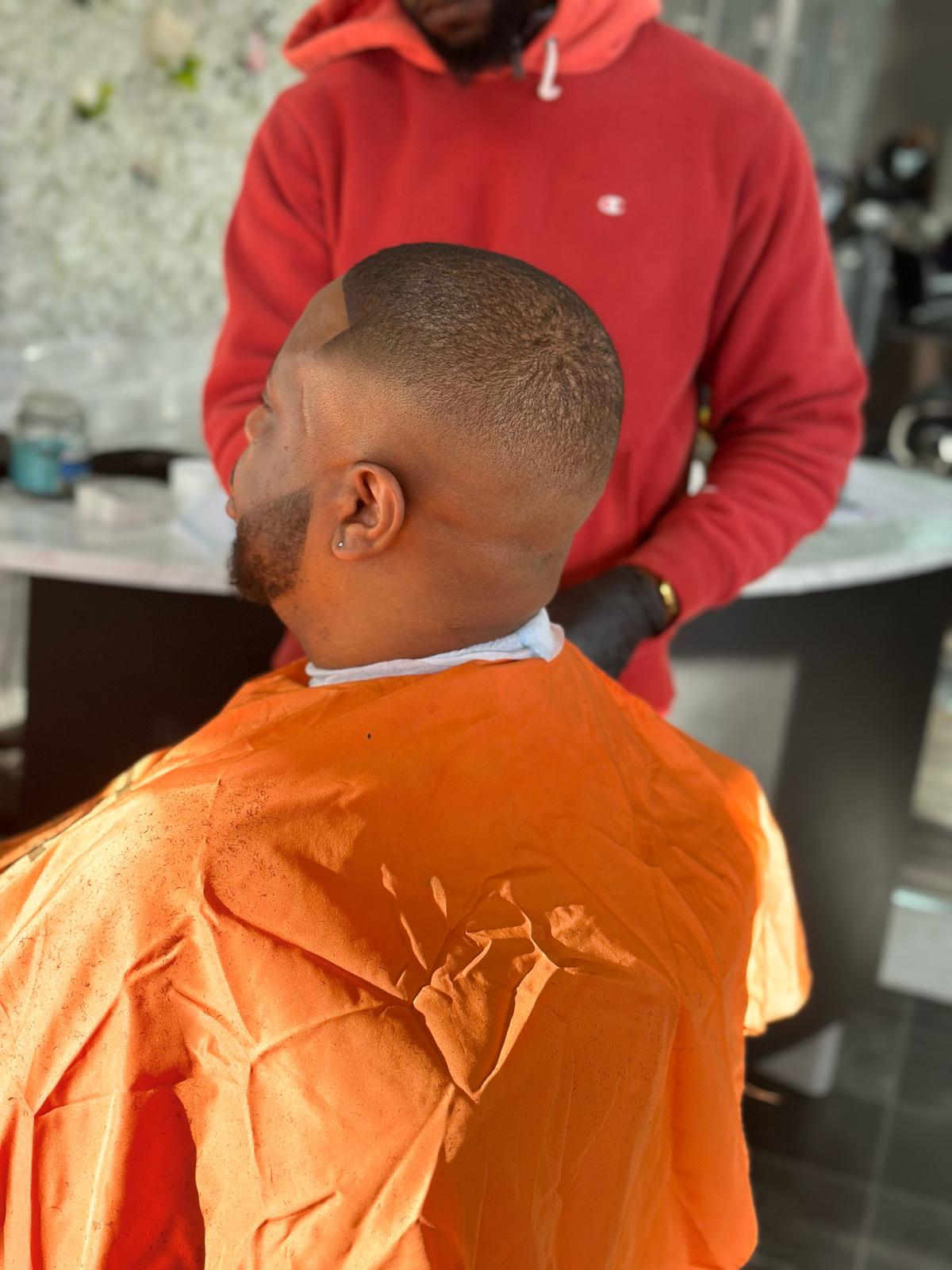Sharp fade with beard trim