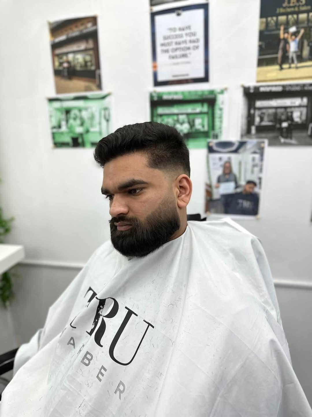Fade with full beard style